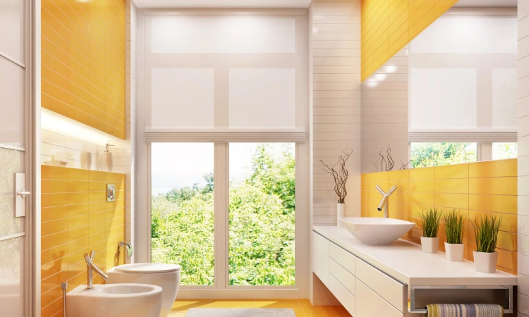 Dinding kamar mandi warna citrus, Sumber: Dinding kamar mandi warna citrus, Sumber: decoraid.com