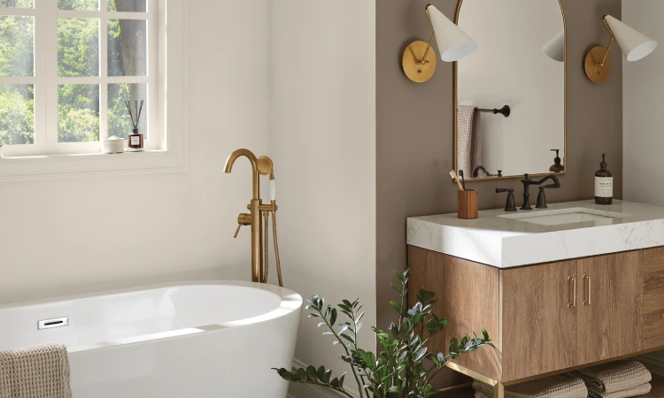 Dinding warna taupe, Sumber: bhg.com
