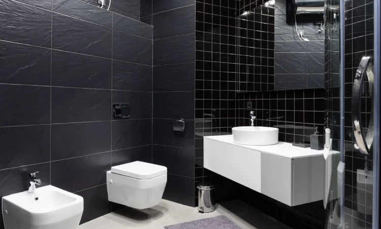 Kamar mandi nuansa monokrom, Sumber: pexels.com