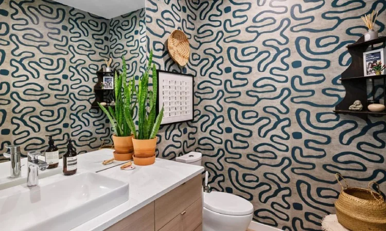 Wallpaper dinding kamar mandi, Sumber: wallshoppe.com
