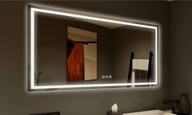 Cermin persegi panjang dengan LED, Sumber: amazon.com